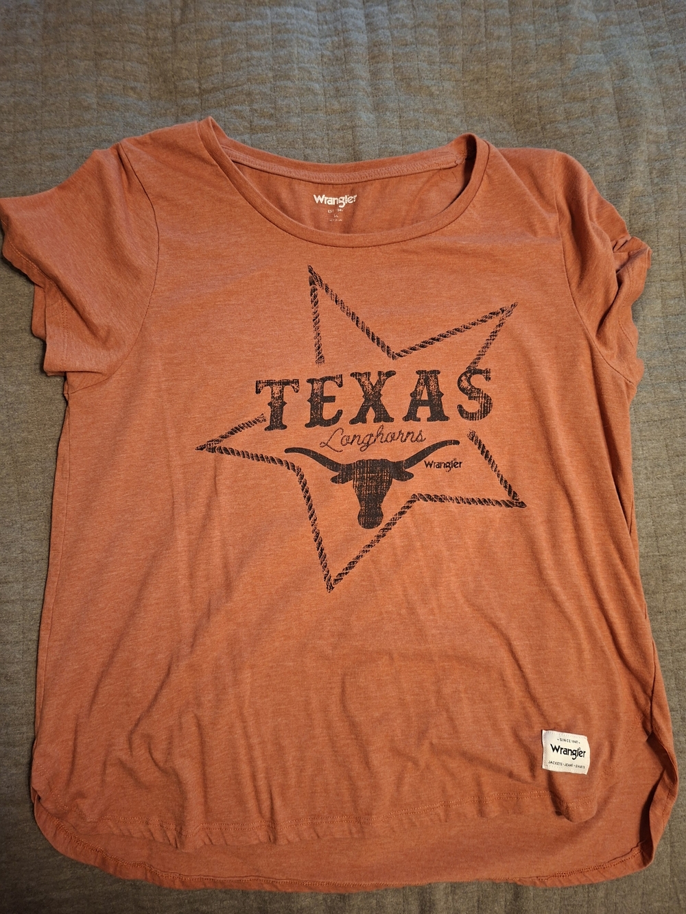 Wrangler Rust Orange Texas Longhorns Graphic Short Sleeve Tee